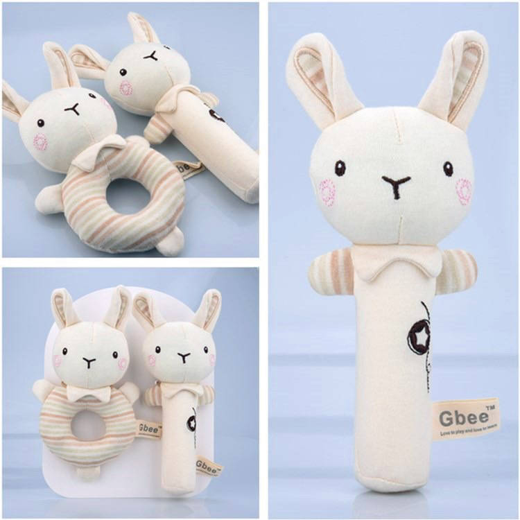 Organic Cotton Round Rattle - Rabbit