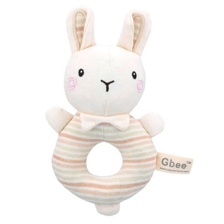 Organic Cotton Round Rattle - Rabbit