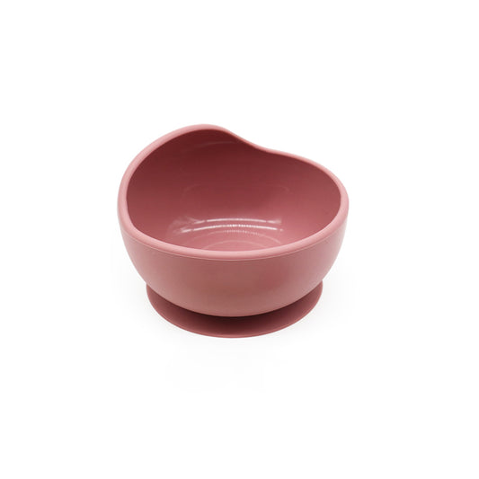 Dark Pink Silicone Suction Bowl