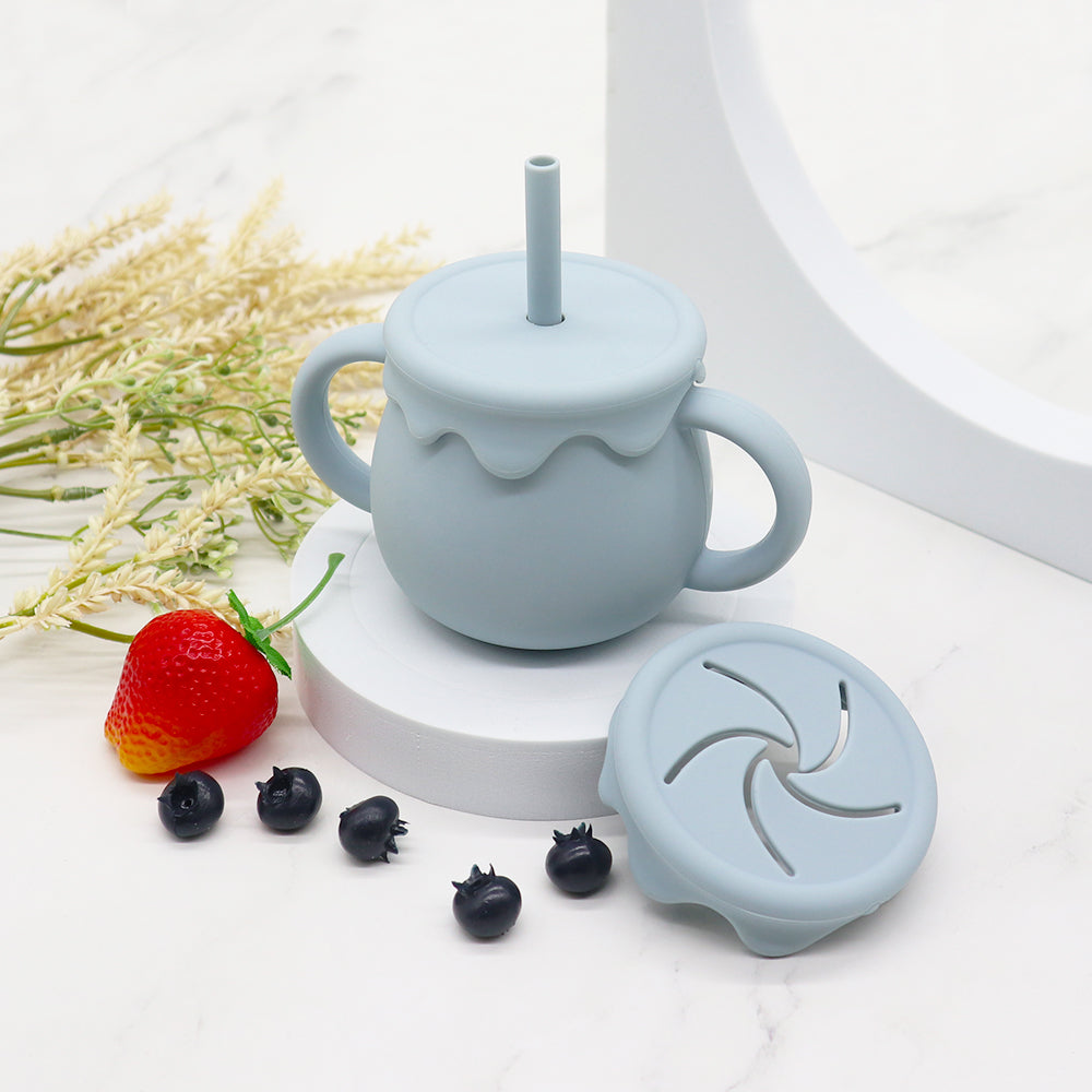 Dusty Blue Silicone 3-in-1 Honey Pot Cup