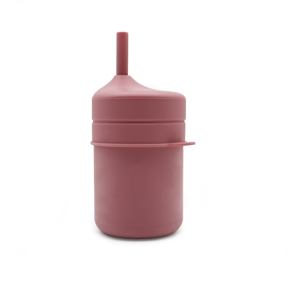 Dark Pink Silicone Straw Cup