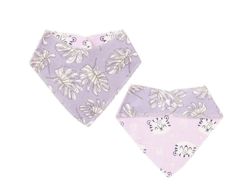 Hello Chester Bamboo Cotton Bib - Purple Tiger