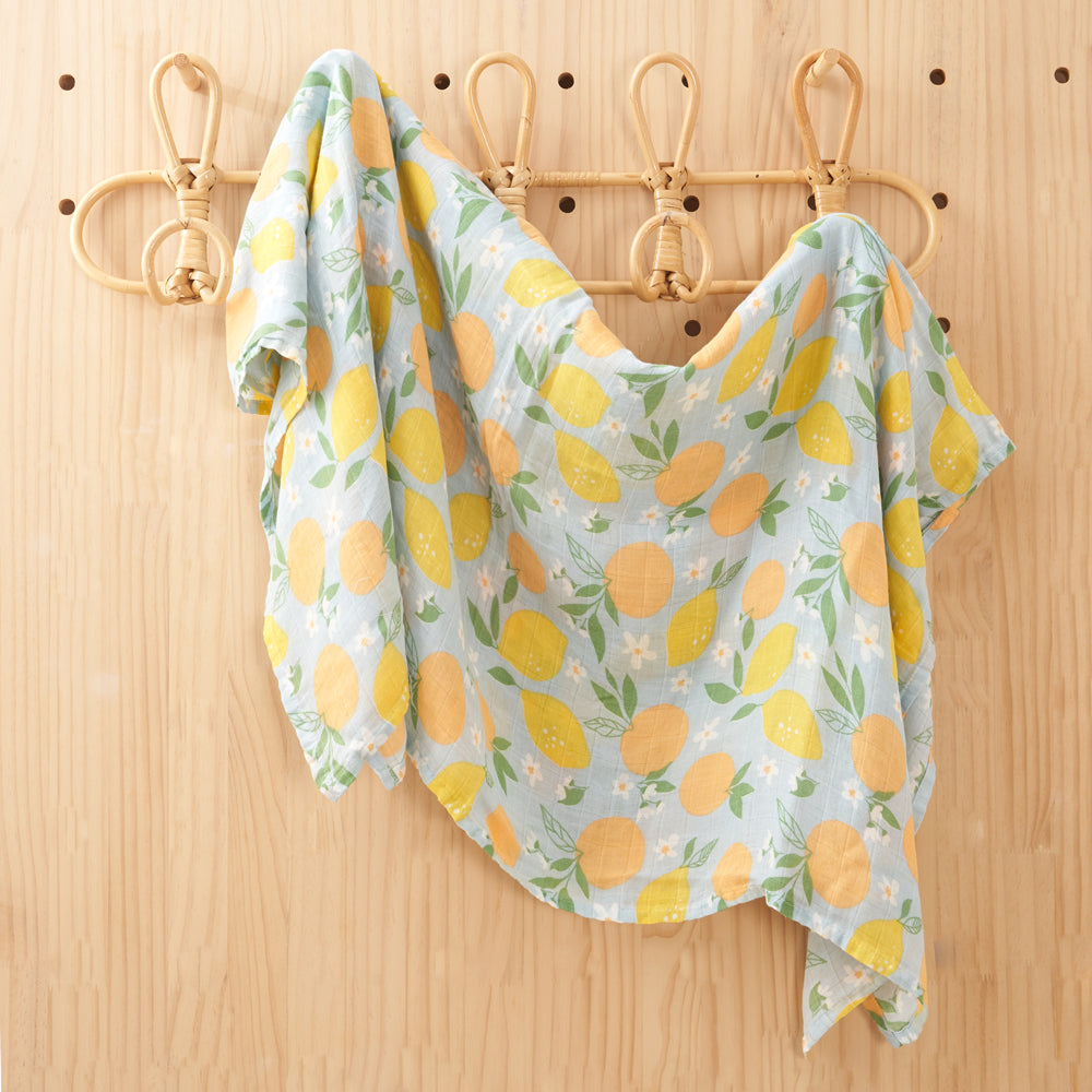 Muslin Swaddle Blanket - Oranges & Lemons