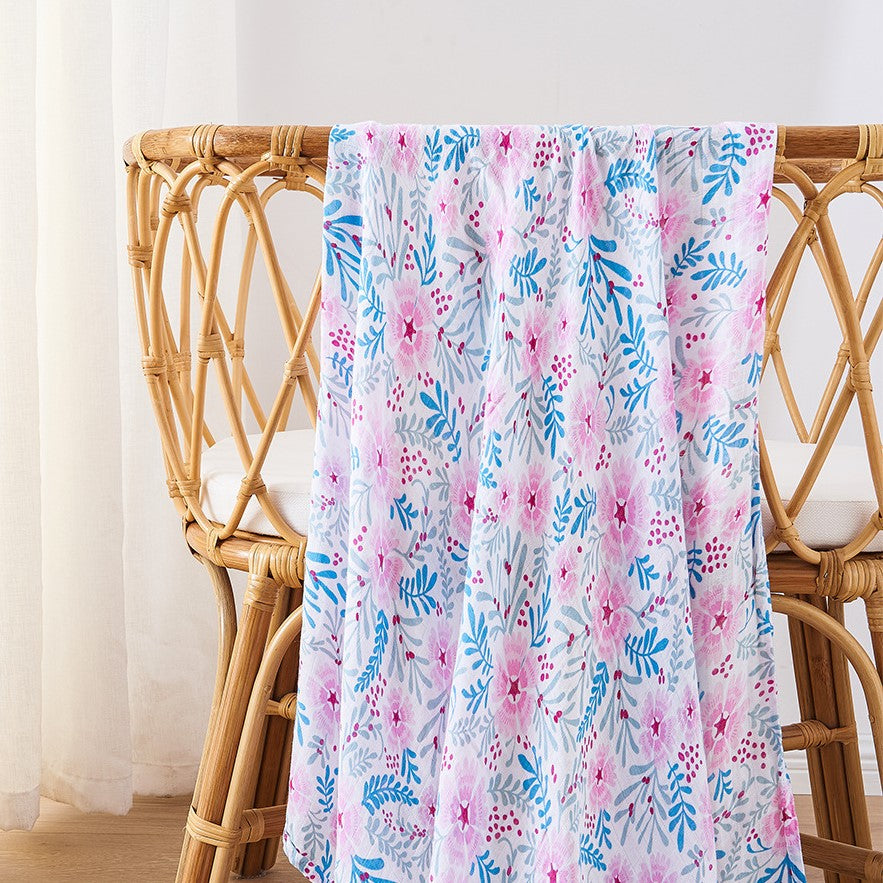 Muslin Swaddle Blanket - Floral