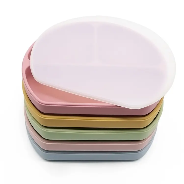 Dark Pink Divider Plate with Lid