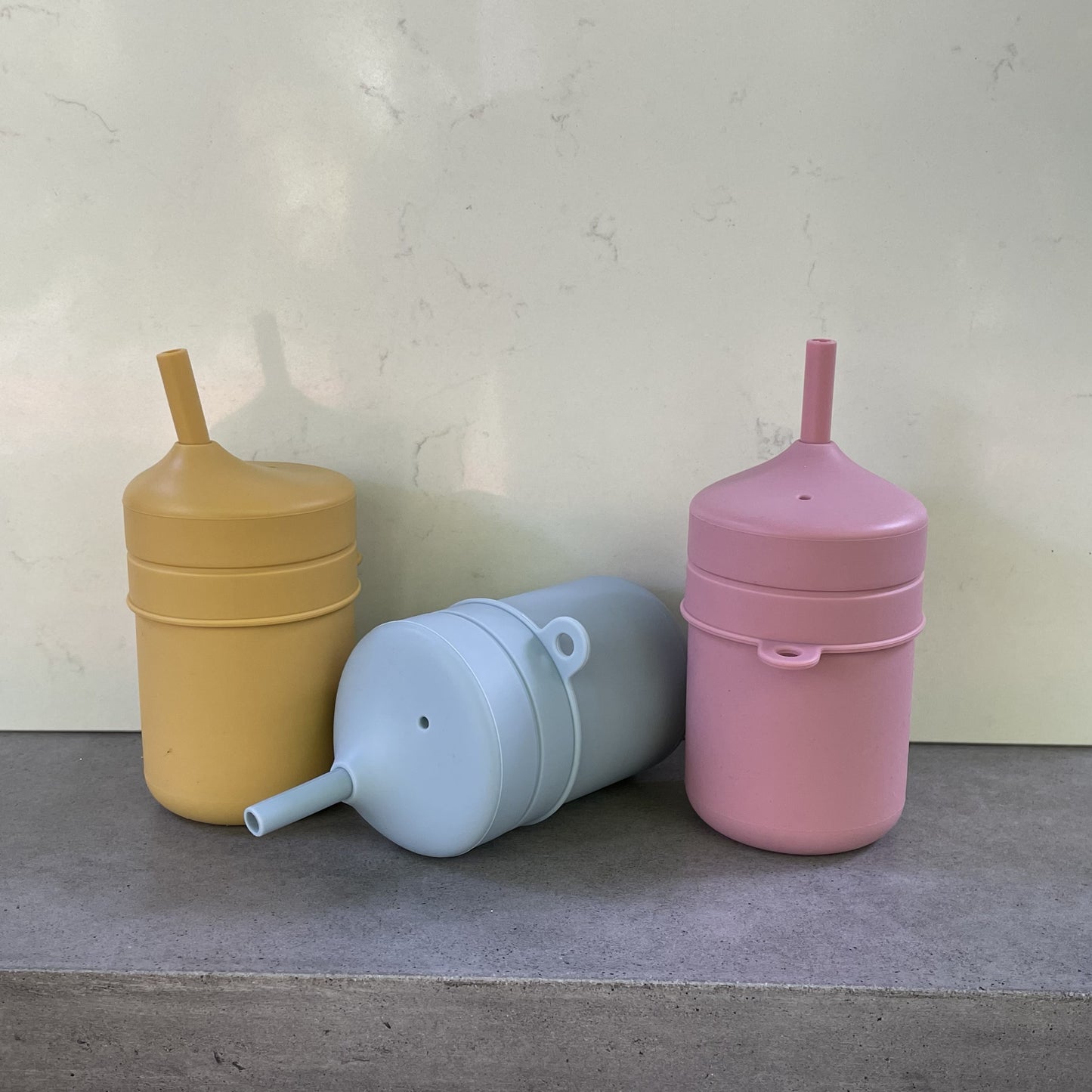 Dark Pink Silicone Straw Cup